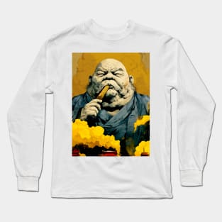 Puff Sumo: Smoking a Fat Robusto Cigar Long Sleeve T-Shirt